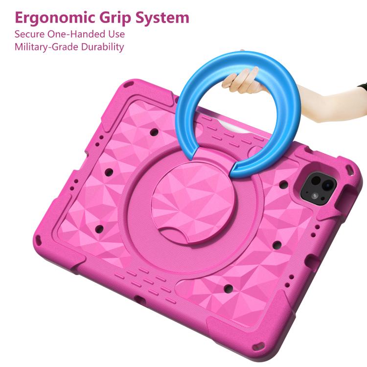 For iPad 2026 / 2025 / Air 11 2026 / 2025 Magic Ring Rotation Holder Shockproof Tablet Case with Shoulder Straps