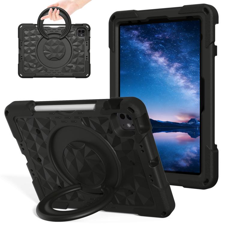 For iPad 2026 / 2025 / Air 11 2026 / 2025 Magic Ring Rotation Holder Shockproof Tablet Case with Shoulder Straps