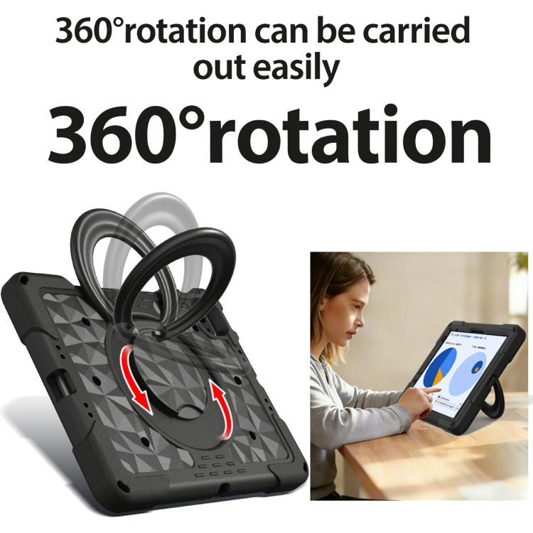 For iPad 2026 / 2025 / Air 11 2026 / 2025 Magic Ring Rotation Holder Shockproof Tablet Case with Shoulder Straps