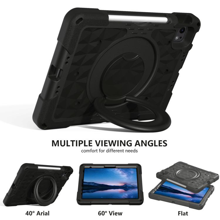 For iPad 2026 / 2025 / Air 11 2026 / 2025 Magic Ring Rotation Holder Shockproof Tablet Case with Shoulder Straps