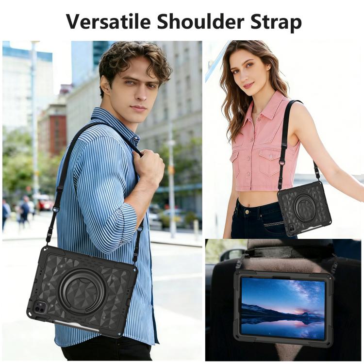 For iPad 2026 / 2025 / Air 11 2026 / 2025 Magic Ring Rotation Holder Shockproof Tablet Case with Shoulder Straps