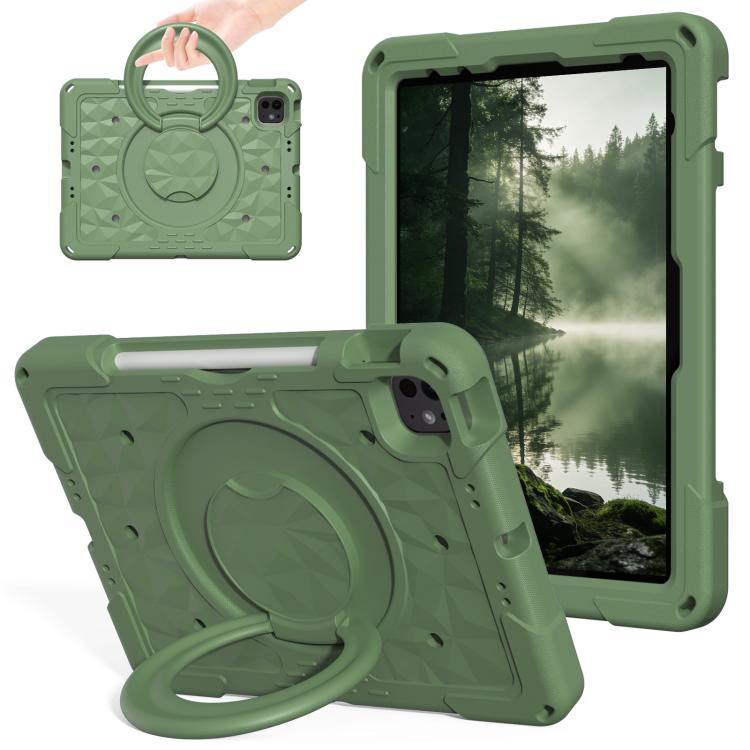 For iPad 2026 / 2025 / Air 11 2026 / 2025 Magic Ring Rotation Holder Shockproof Tablet Case with Shoulder Straps