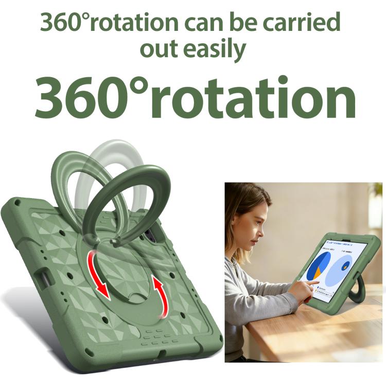For iPad 2026 / 2025 / Air 11 2026 / 2025 Magic Ring Rotation Holder Shockproof Tablet Case with Shoulder Straps