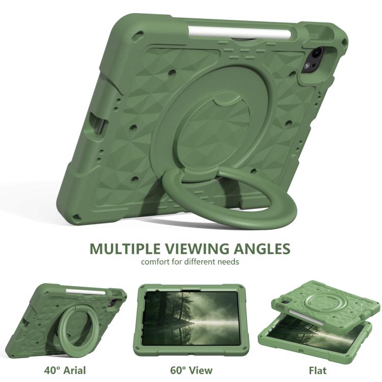 For iPad 2026 / 2025 / Air 11 2026 / 2025 Magic Ring Rotation Holder Shockproof Tablet Case with Shoulder Straps