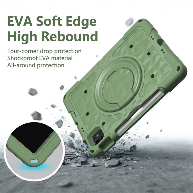 For iPad 2026 / 2025 / Air 11 2026 / 2025 Magic Ring Rotation Holder Shockproof Tablet Case with Shoulder Straps