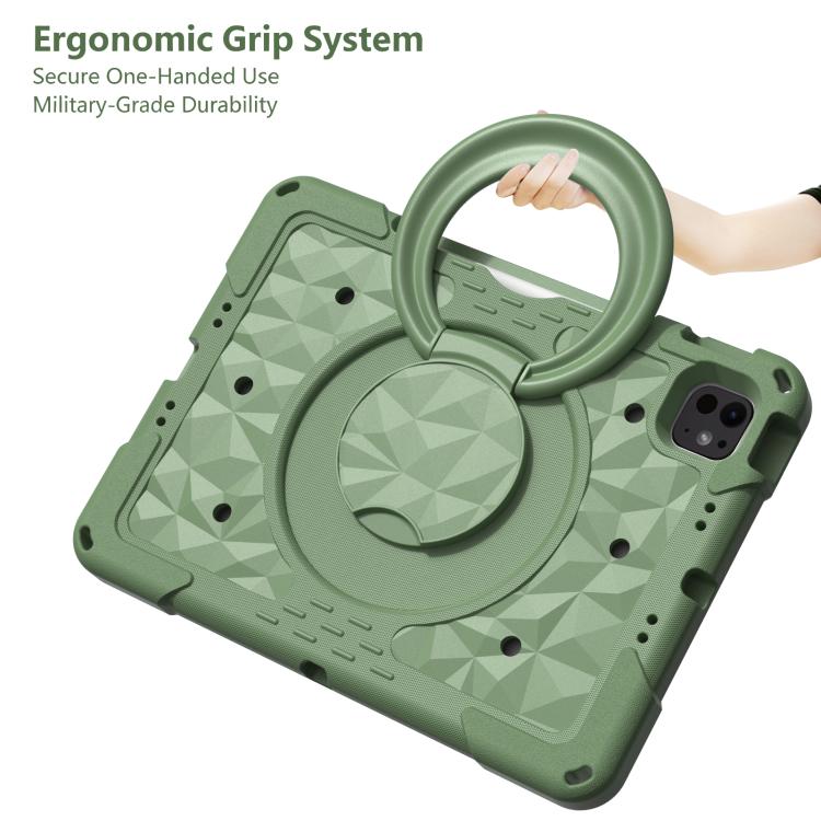 For iPad 2026 / 2025 / Air 11 2026 / 2025 Magic Ring Rotation Holder Shockproof Tablet Case with Shoulder Straps