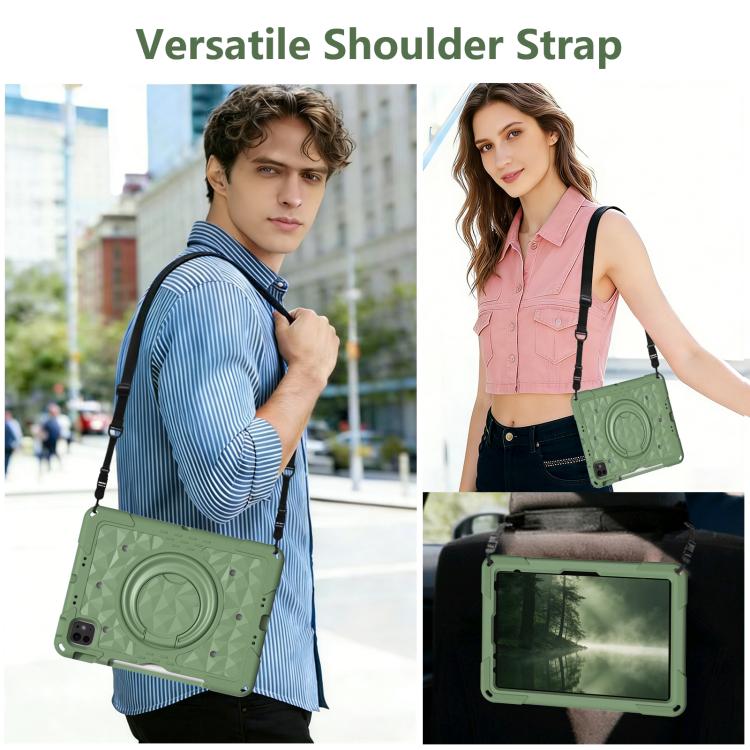 For iPad 2026 / 2025 / Air 11 2026 / 2025 Magic Ring Rotation Holder Shockproof Tablet Case with Shoulder Straps