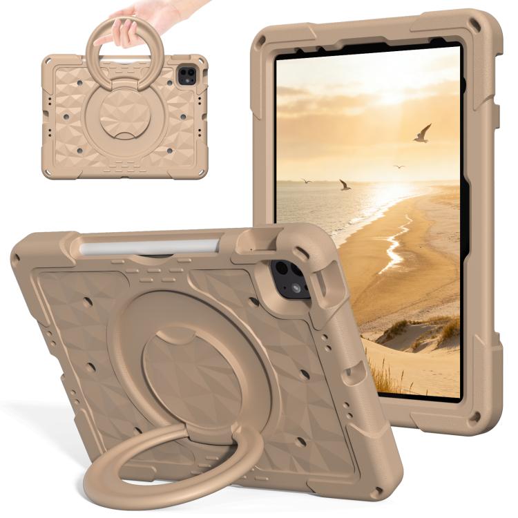 For iPad 2026 / 2025 / Air 11 2026 / 2025 Magic Ring Rotation Holder Shockproof Tablet Case with Shoulder Straps
