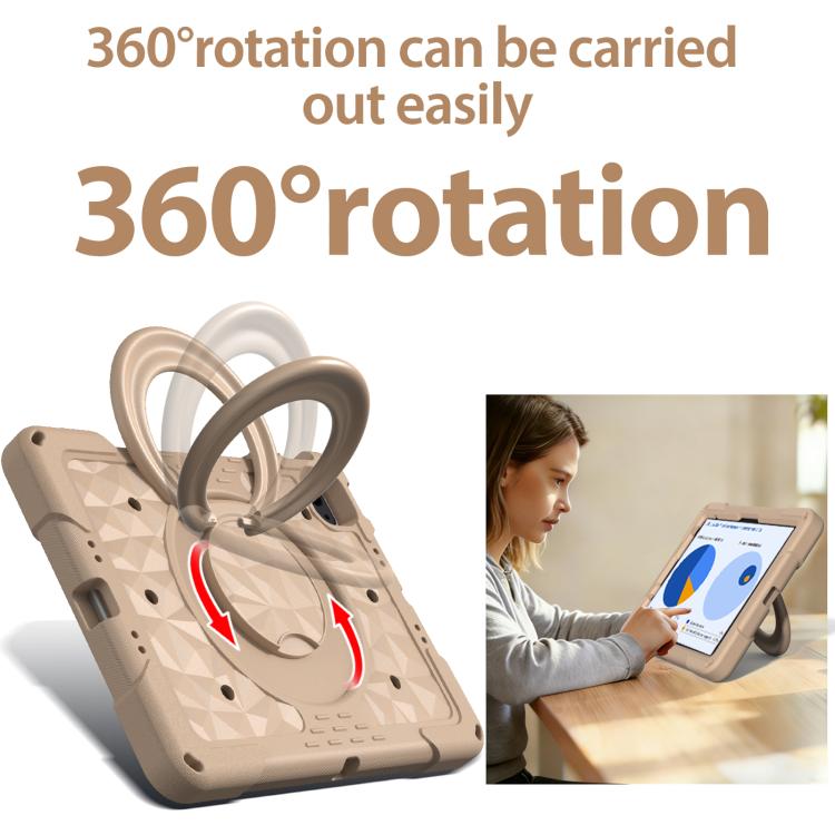 For iPad 2026 / 2025 / Air 11 2026 / 2025 Magic Ring Rotation Holder Shockproof Tablet Case with Shoulder Straps