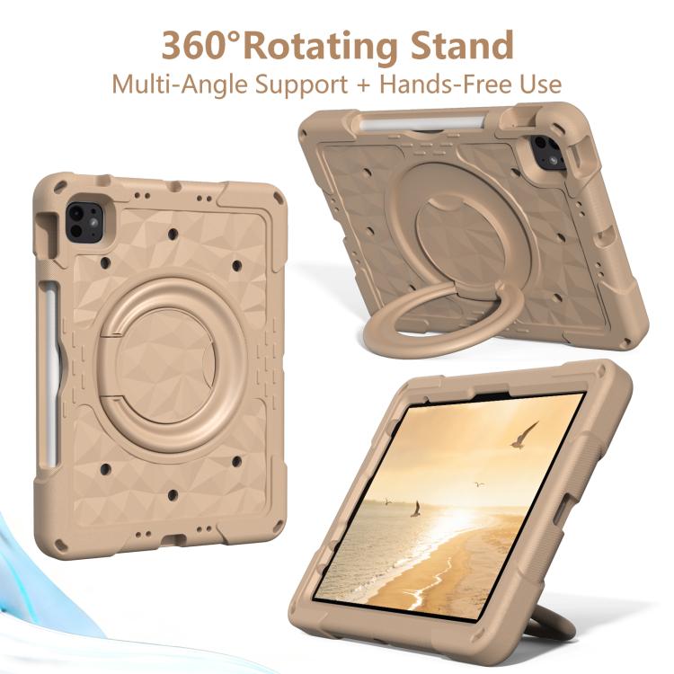 For iPad 2026 / 2025 / Air 11 2026 / 2025 Magic Ring Rotation Holder Shockproof Tablet Case with Shoulder Straps