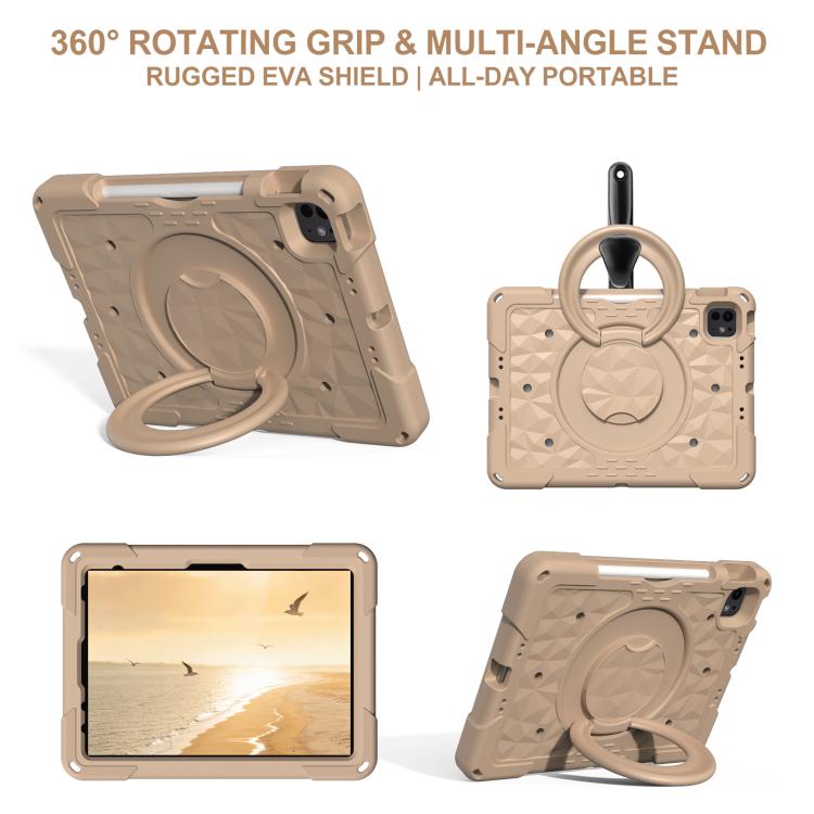 For iPad 2026 / 2025 / Air 11 2026 / 2025 Magic Ring Rotation Holder Shockproof Tablet Case with Shoulder Straps