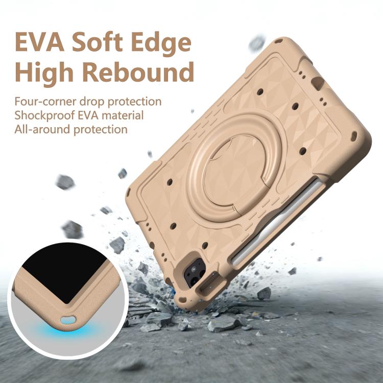 For iPad 2026 / 2025 / Air 11 2026 / 2025 Magic Ring Rotation Holder Shockproof Tablet Case with Shoulder Straps