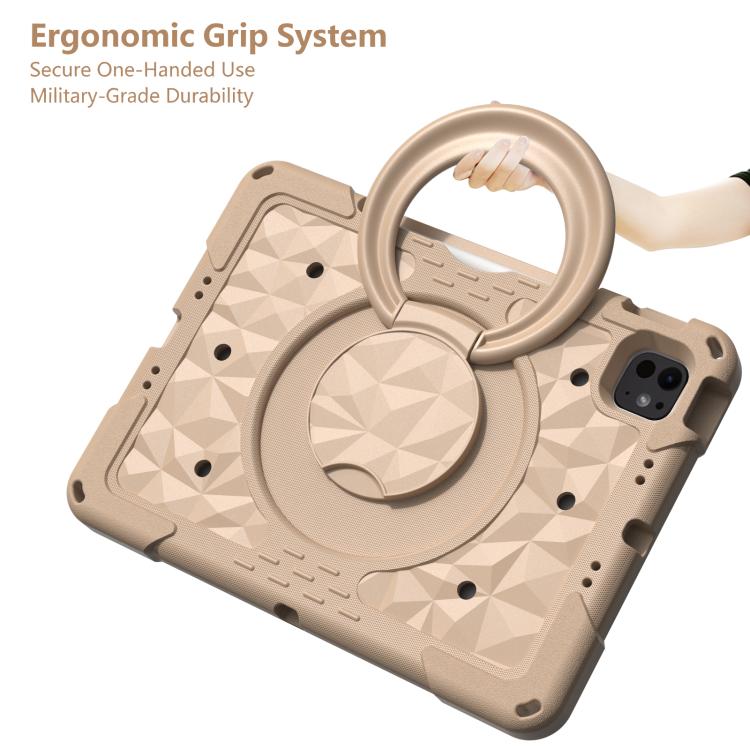For iPad 2026 / 2025 / Air 11 2026 / 2025 Magic Ring Rotation Holder Shockproof Tablet Case with Shoulder Straps