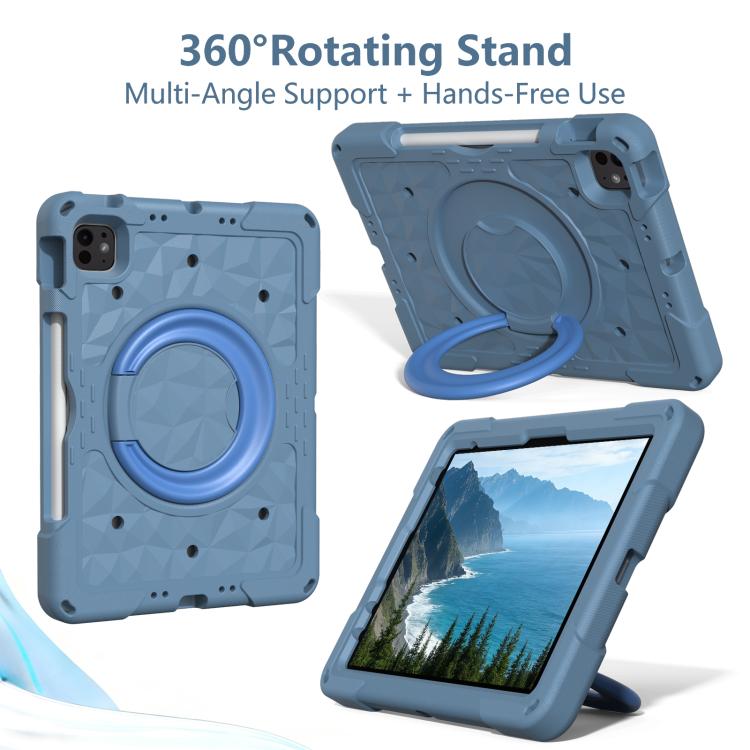 For iPad 2026 / 2025 / Air 11 2026 / 2025 Magic Ring Rotation Holder Shockproof Tablet Case with Shoulder Straps