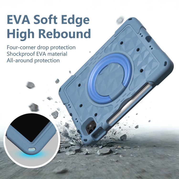 For iPad 2026 / 2025 / Air 11 2026 / 2025 Magic Ring Rotation Holder Shockproof Tablet Case with Shoulder Straps