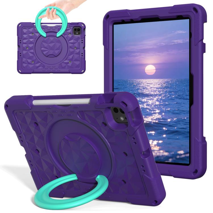 For iPad 2026 / 2025 / Air 11 2026 / 2025 Magic Ring Rotation Holder Shockproof Tablet Case with Shoulder Straps
