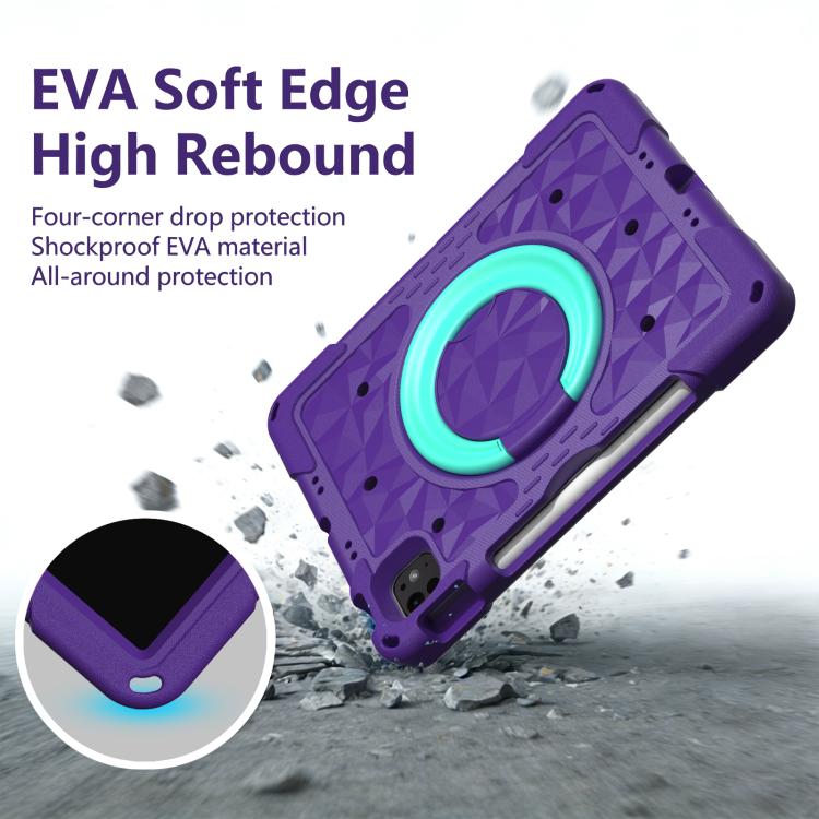For iPad 2026 / 2025 / Air 11 2026 / 2025 Magic Ring Rotation Holder Shockproof Tablet Case with Shoulder Straps