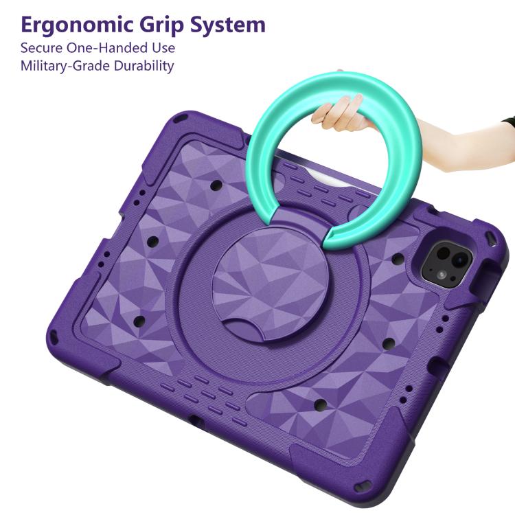 For iPad 2026 / 2025 / Air 11 2026 / 2025 Magic Ring Rotation Holder Shockproof Tablet Case with Shoulder Straps
