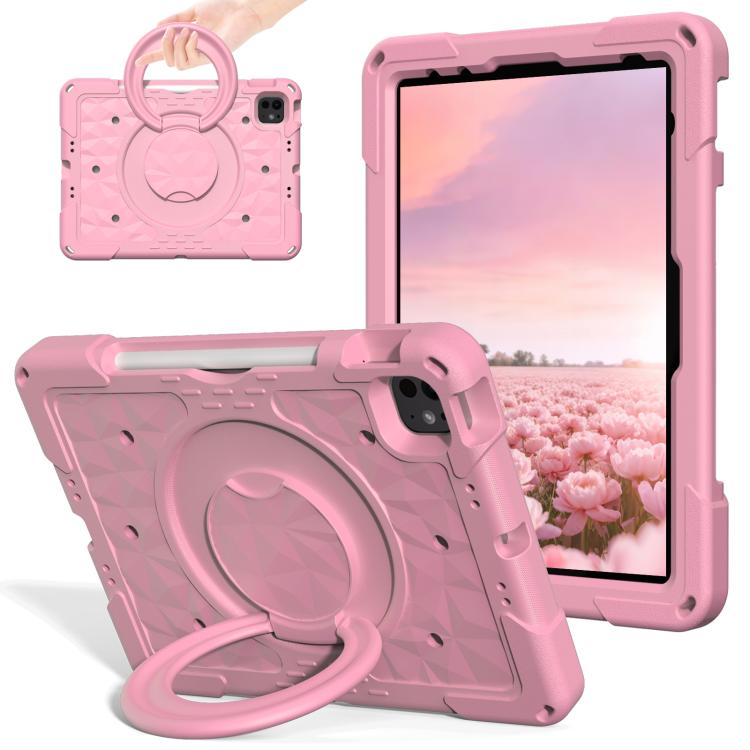 For iPad 2026 / 2025 / Air 11 2026 / 2025 Magic Ring Rotation Holder Shockproof Tablet Case with Shoulder Straps