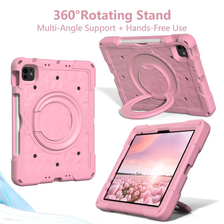 For iPad 2026 / 2025 / Air 11 2026 / 2025 Magic Ring Rotation Holder Shockproof Tablet Case with Shoulder Straps