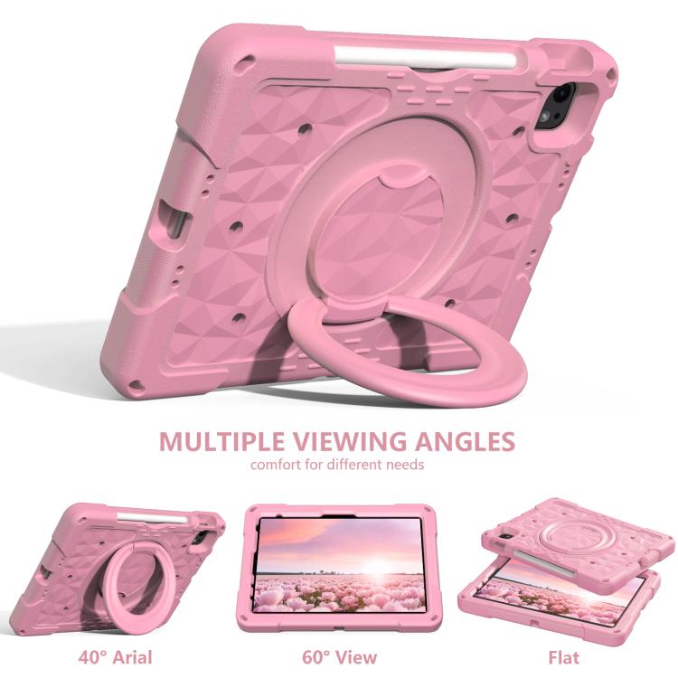 For iPad 2026 / 2025 / Air 11 2026 / 2025 Magic Ring Rotation Holder Shockproof Tablet Case with Shoulder Straps