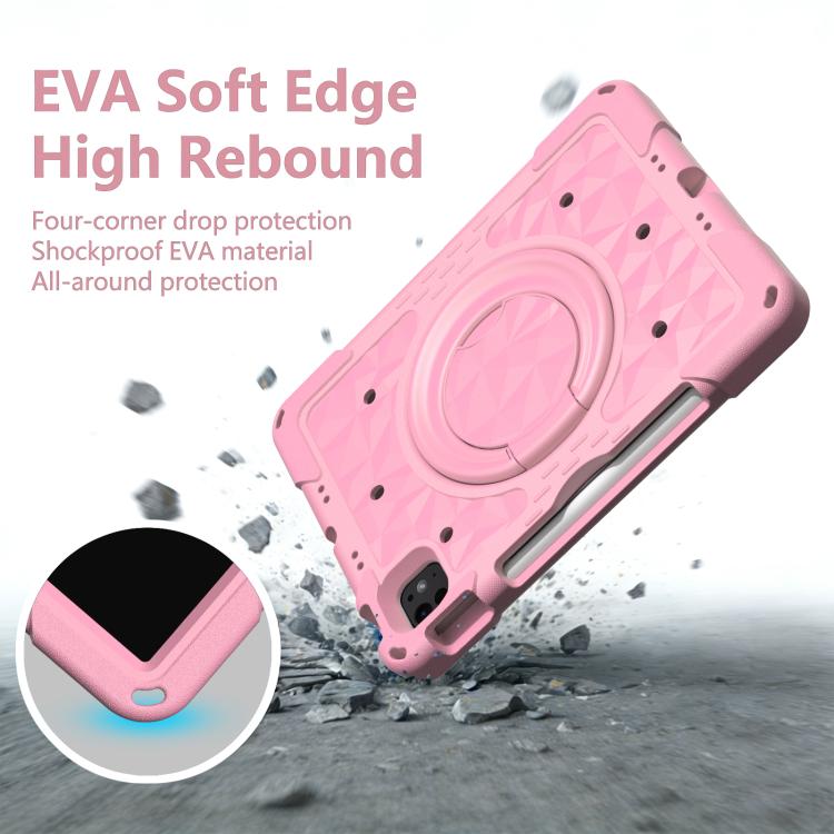 For iPad 2026 / 2025 / Air 11 2026 / 2025 Magic Ring Rotation Holder Shockproof Tablet Case with Shoulder Straps