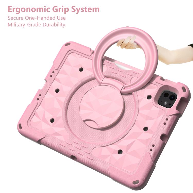 For iPad 2026 / 2025 / Air 11 2026 / 2025 Magic Ring Rotation Holder Shockproof Tablet Case with Shoulder Straps