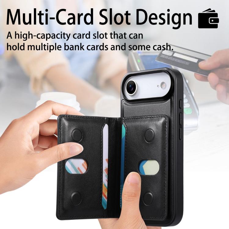 For iPhone Air CaseNeo Retro Hinge Folding Wallet Magnetic Back Phone Case