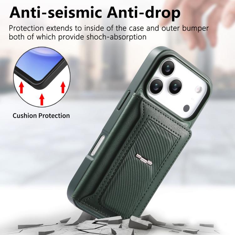 For iPhone 17 Pro CaseNeo Retro Hinge Folding Wallet Magnetic Back Phone Case