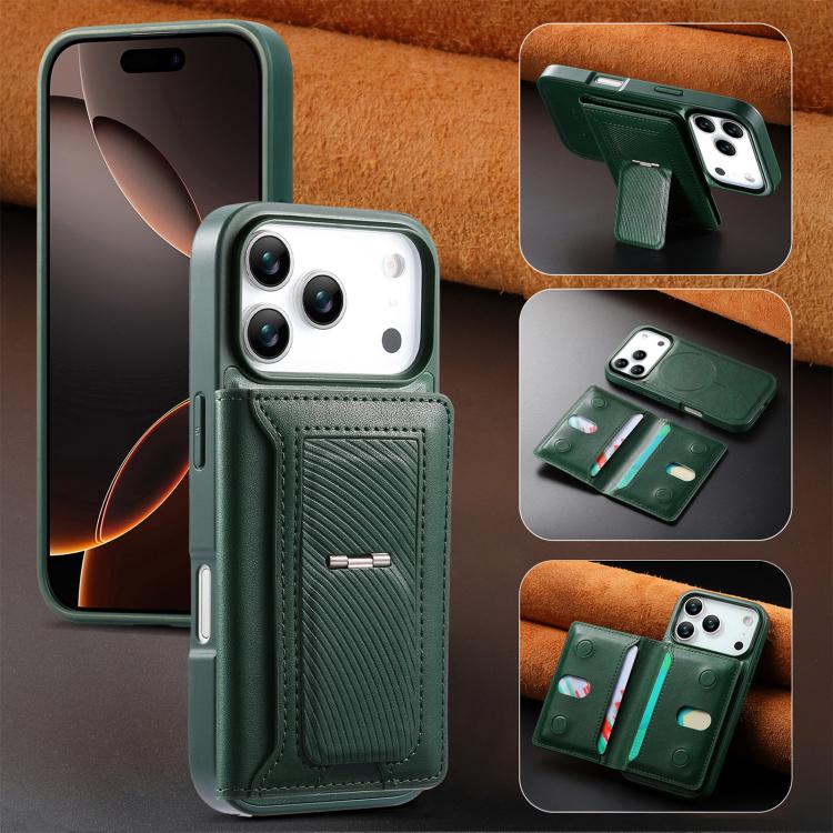 For iPhone 17 Pro CaseNeo Retro Hinge Folding Wallet Magnetic Back Phone Case