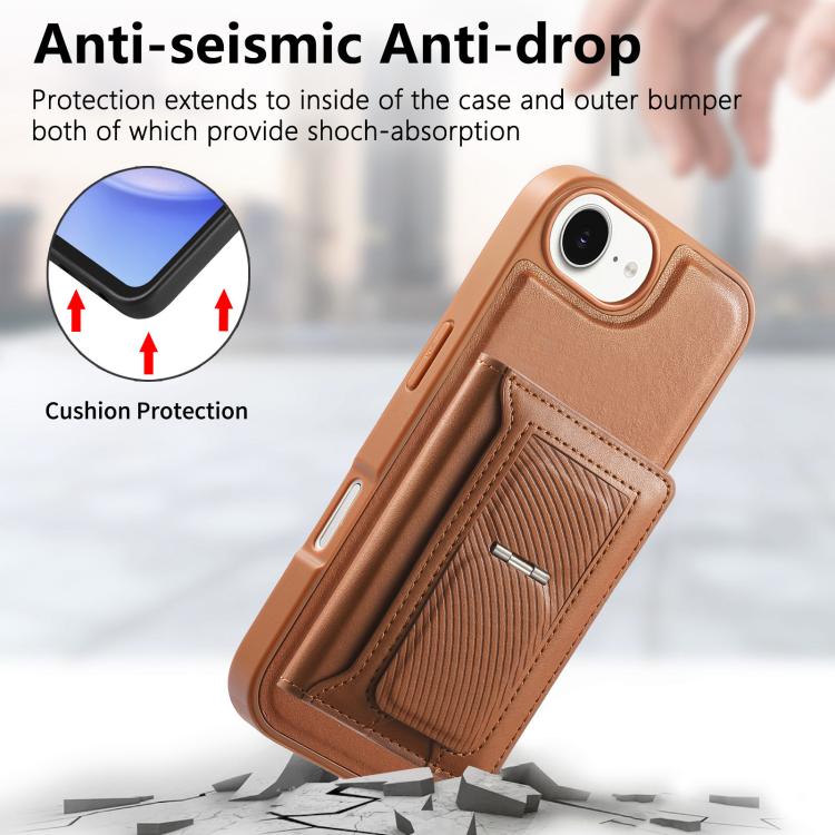 For iPhone 17e / 16e CaseNeo Retro Hinge Folding Wallet Magnetic Back Phone Case