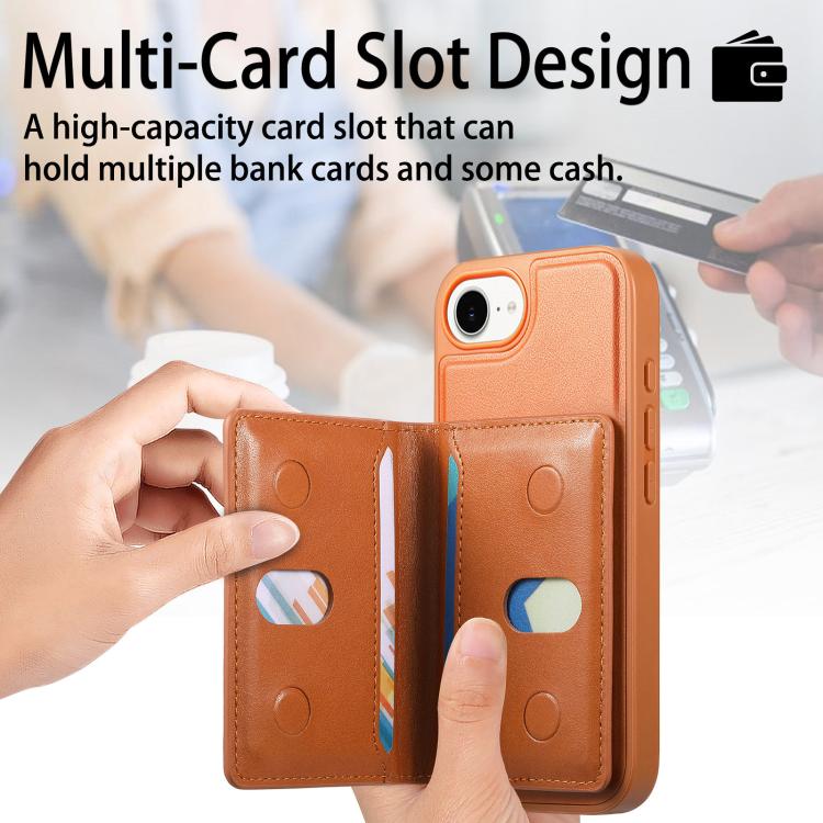 For iPhone 17e / 16e CaseNeo Retro Hinge Folding Wallet Magnetic Back Phone Case