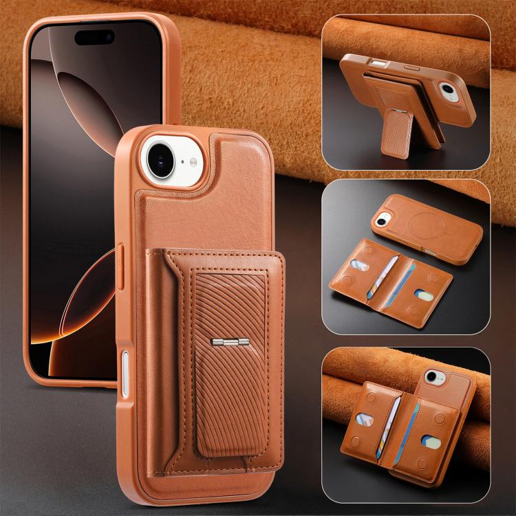 For iPhone 17e / 16e CaseNeo Retro Hinge Folding Wallet Magnetic Back Phone Case
