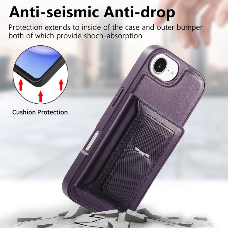 For iPhone 17e / 16e CaseNeo Retro Hinge Folding Wallet Magnetic Back Phone Case