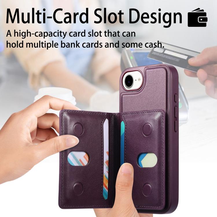 For iPhone 17e / 16e CaseNeo Retro Hinge Folding Wallet Magnetic Back Phone Case