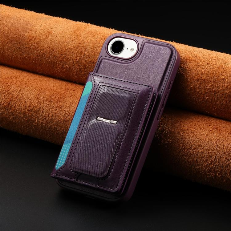 For iPhone 17e / 16e CaseNeo Retro Hinge Folding Wallet Magnetic Back Phone Case