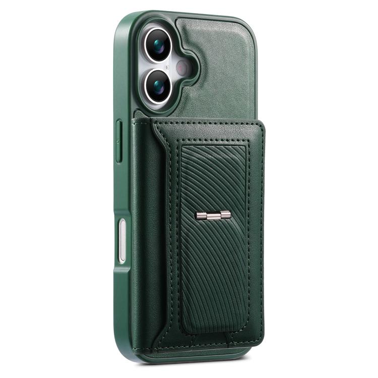 For iPhone 16 CaseNeo Retro Hinge Folding Wallet Magnetic Back Phone Case