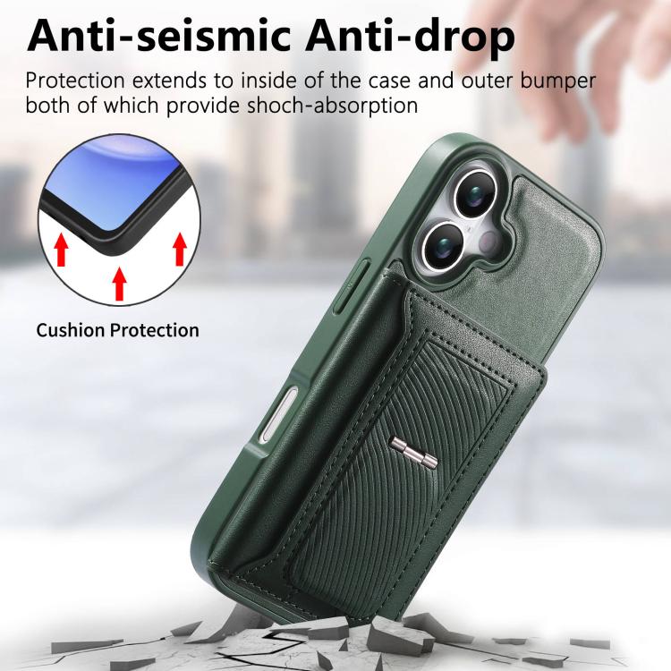 For iPhone 16 CaseNeo Retro Hinge Folding Wallet Magnetic Back Phone Case
