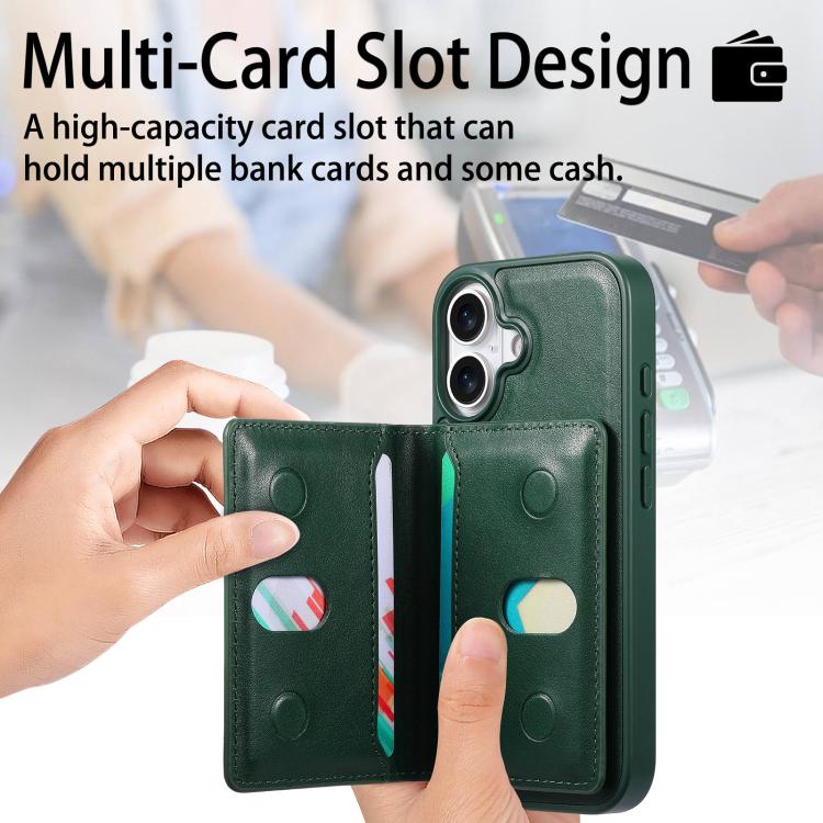 For iPhone 16 CaseNeo Retro Hinge Folding Wallet Magnetic Back Phone Case