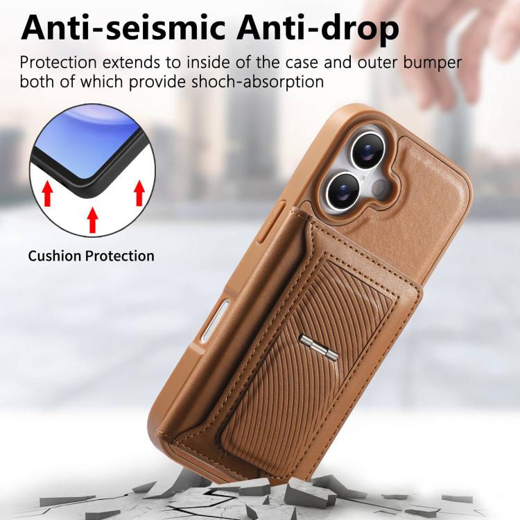 For iPhone 16 CaseNeo Retro Hinge Folding Wallet Magnetic Back Phone Case
