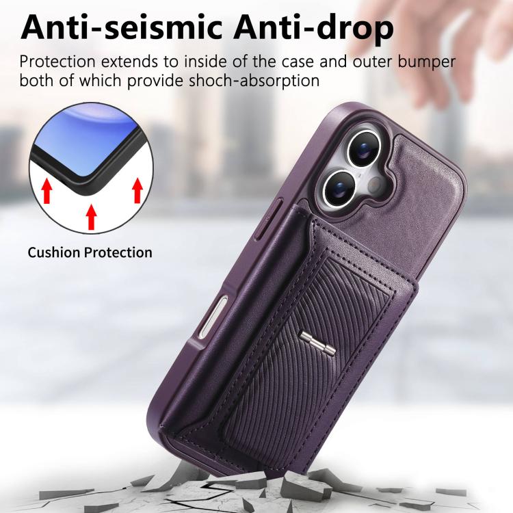 For iPhone 16 CaseNeo Retro Hinge Folding Wallet Magnetic Back Phone Case