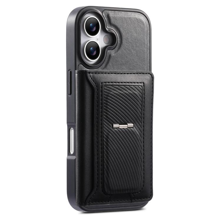 For iPhone 16 Plus CaseNeo Retro Hinge Folding Wallet Magnetic Back Phone Case