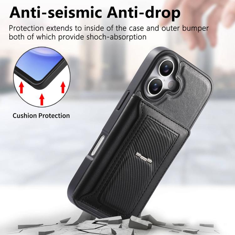 For iPhone 16 Plus CaseNeo Retro Hinge Folding Wallet Magnetic Back Phone Case