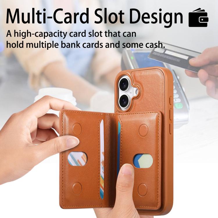 For iPhone 16 Plus CaseNeo Retro Hinge Folding Wallet Magnetic Back Phone Case