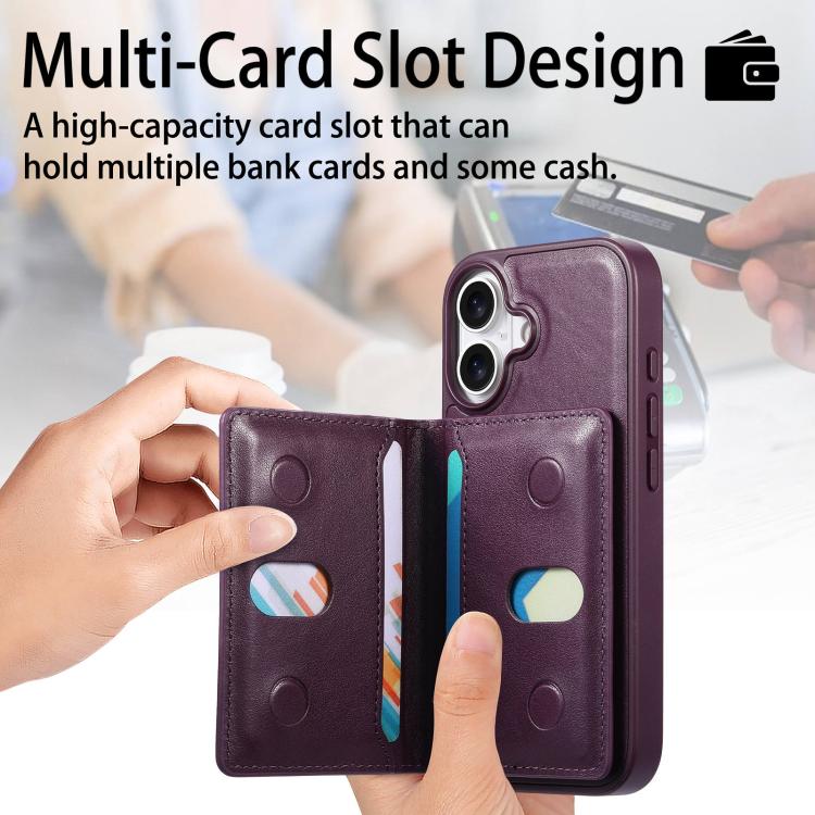For iPhone 16 Plus CaseNeo Retro Hinge Folding Wallet Magnetic Back Phone Case