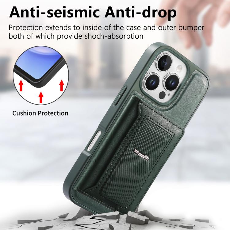 For iPhone 16 Pro CaseNeo Retro Hinge Folding Wallet Magnetic Back Phone Case