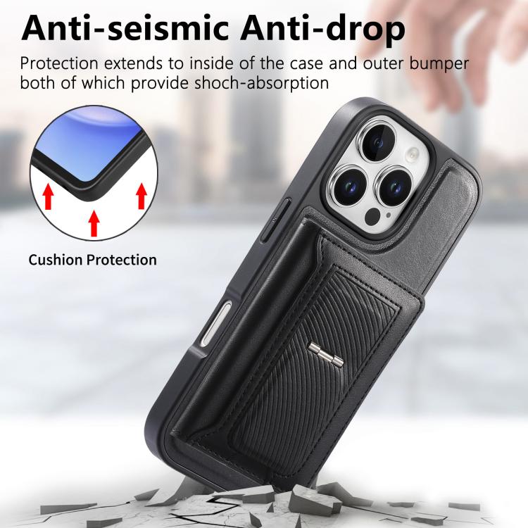 For iPhone 16 Pro Max CaseNeo Retro Hinge Folding Wallet Magnetic Back Phone Case