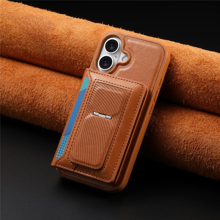 For iPhone 15 CaseNeo Retro Hinge Folding Wallet Magnetic Back Phone Case