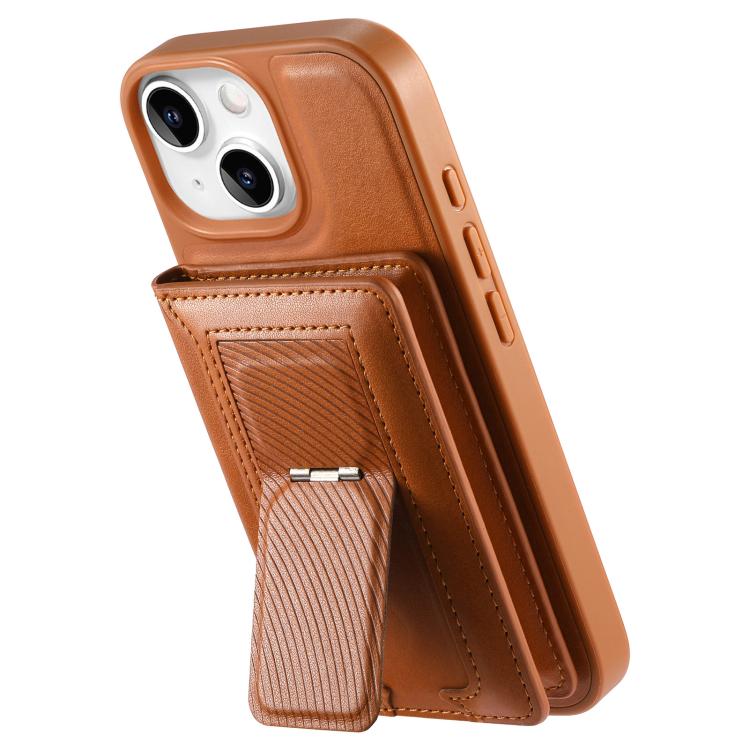 For iPhone 15 Plus CaseNeo Retro Hinge Folding Wallet Magnetic Back Phone Case