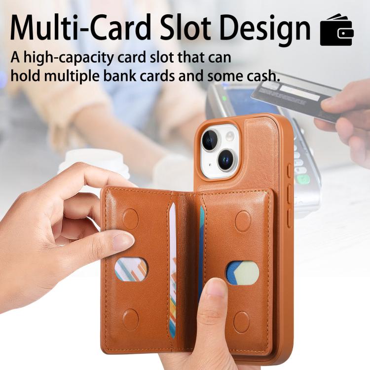 For iPhone 15 Plus CaseNeo Retro Hinge Folding Wallet Magnetic Back Phone Case